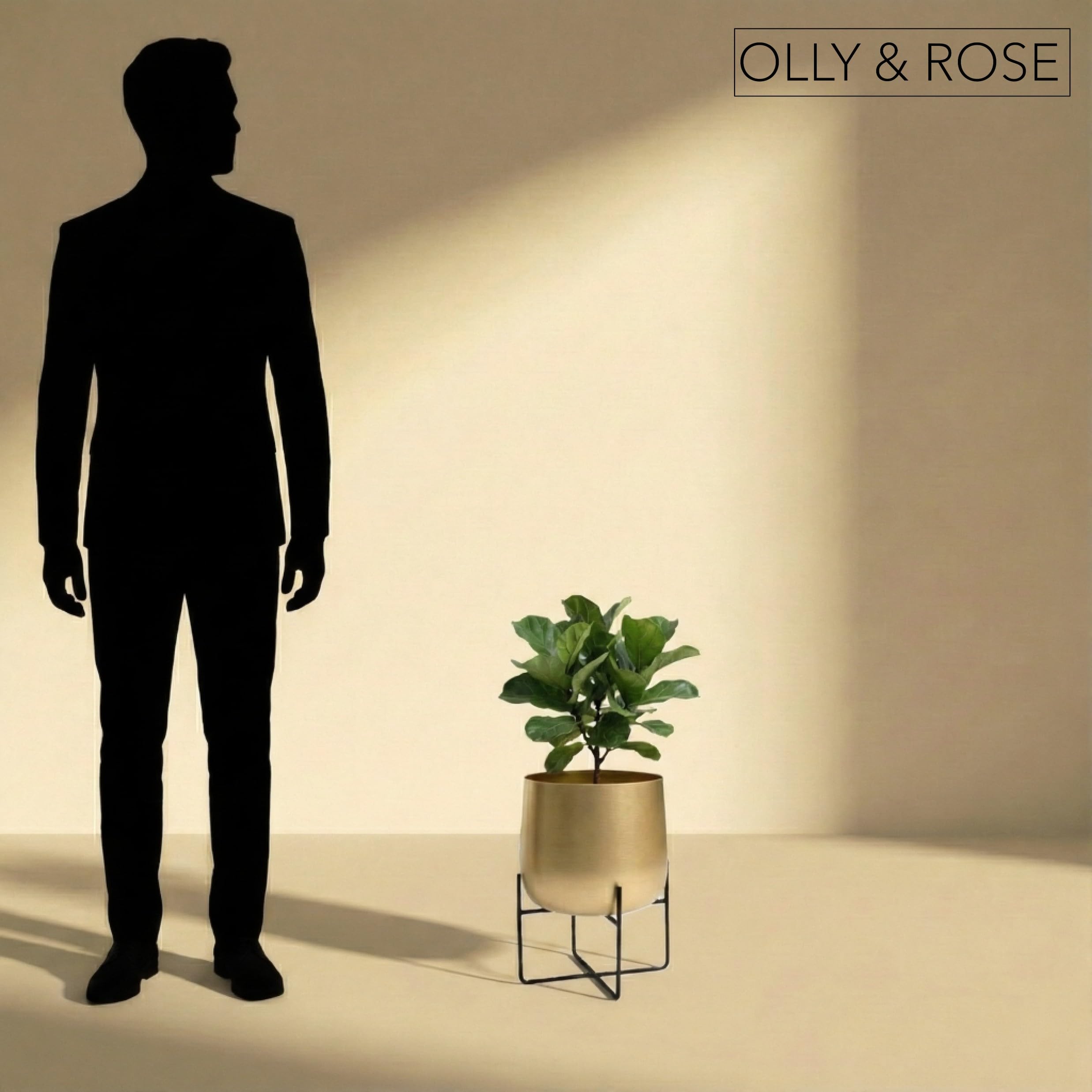 Olly & Rose Support de plante doré avec pot de fleurs (doré) Taille unique