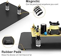 Vista 7 de Manos magnéticas que ayudan a soldar tercera mano, soporte para placa de circuito PCB con lámpara de aumento LED 3X, soporte para pistola de aire