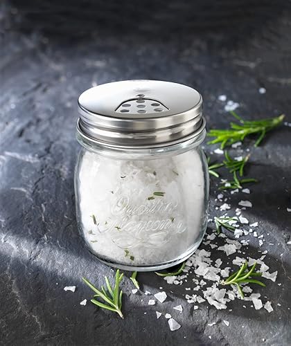 Miniatura 8 de Bormioli Rocco Quattro Stagioni - Juego de tarros de especias de 8.5 onzas, tarros de vidrio duraderos con tapas giratorias multifuncionales, tapas