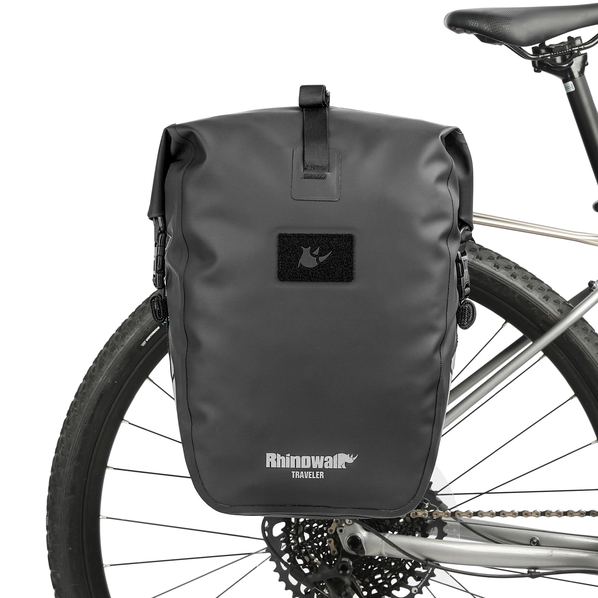 Rhinowalk Waterproof Bike Pannier Bag 20L Quick Release TPU with Shoulder Strap Reflective Design for Commuting Touring Traveling Bikepacking, 20L
