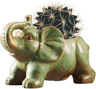 25 Vintage Ceramic Elephant Decor Ideas With Exotic Beauty 41 DIYOMR Small Ceramic Planter Pot, 4.3