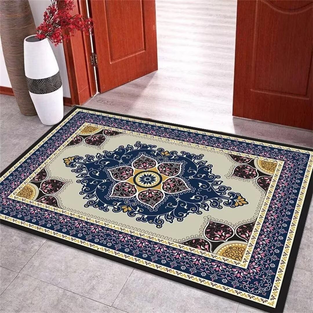 Tapis résistant aux taches bleu 180X250cm pour un entretien facile au quotidien