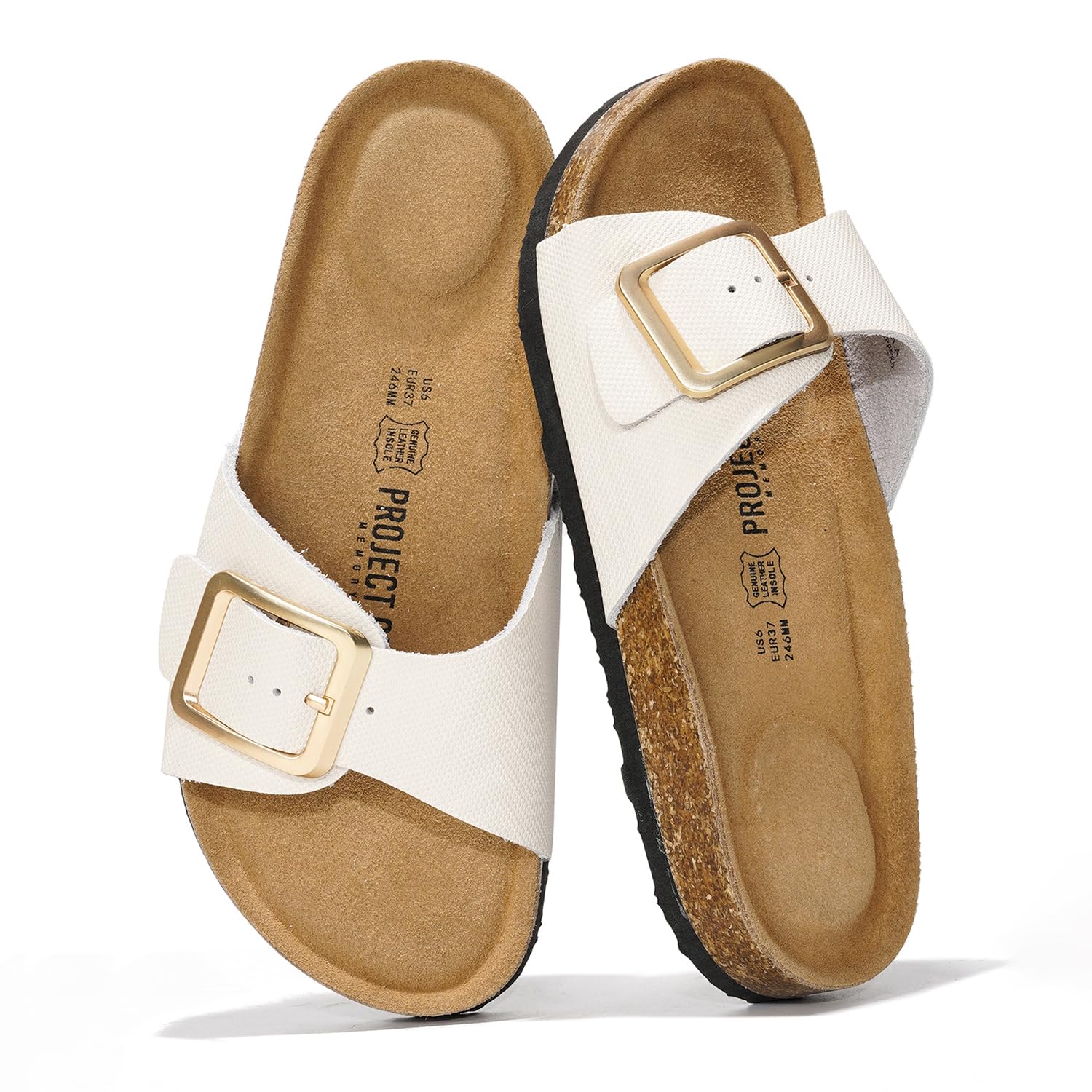 Project Cloud 100% Genuine Leather Sandals Women Dressy Beach Essentials Slides for Women Footwear - Lightweight with Memory Foam Insole Sandals for Women 2026 - Womens Slides — view 57