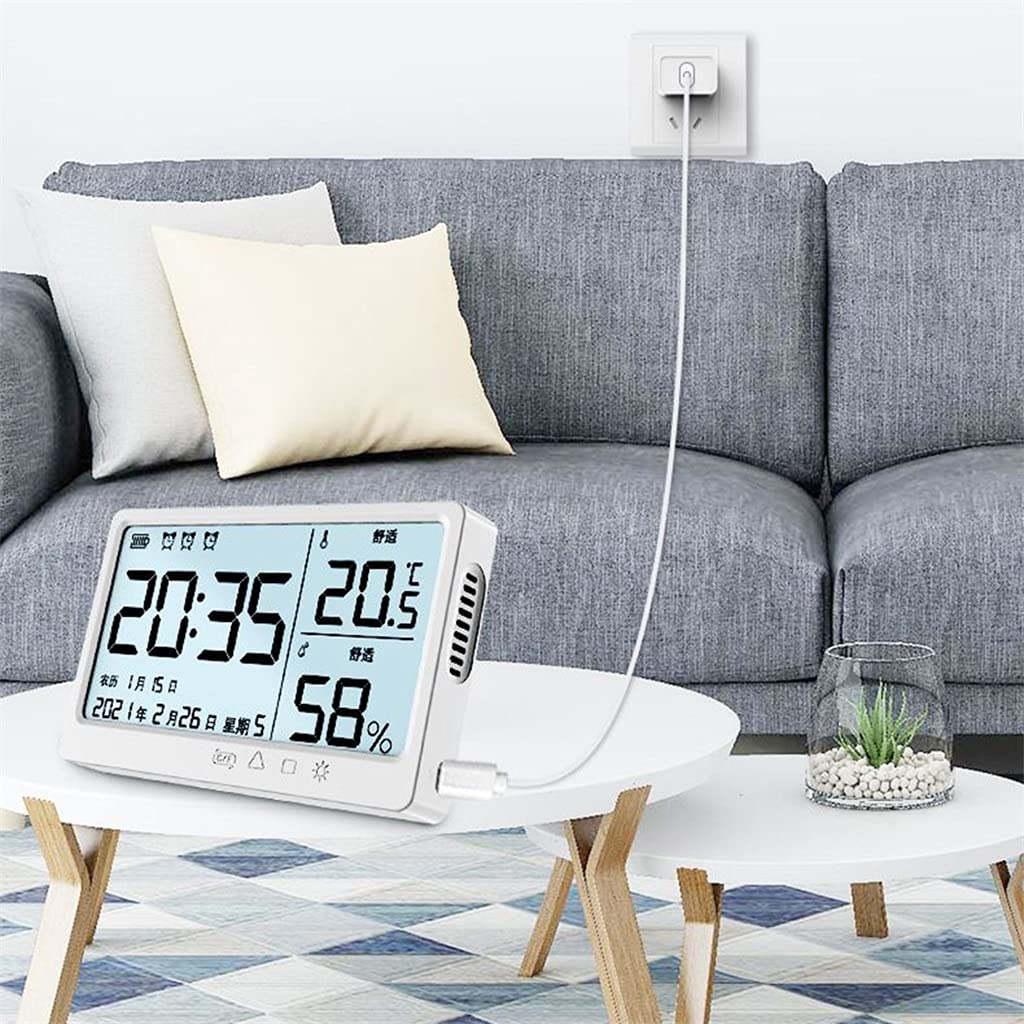 Smart LCD Temperature Humidity Meter Alarm Clock Weather Station Tool Indoor Thermometer