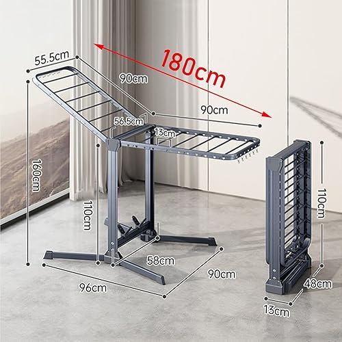 Miniatura 8 de Estante de secado de aleación de aluminio, estantes de secado de ropa al aire libre, soporte de metal plegable para secar ropa, toallas, calcetines,