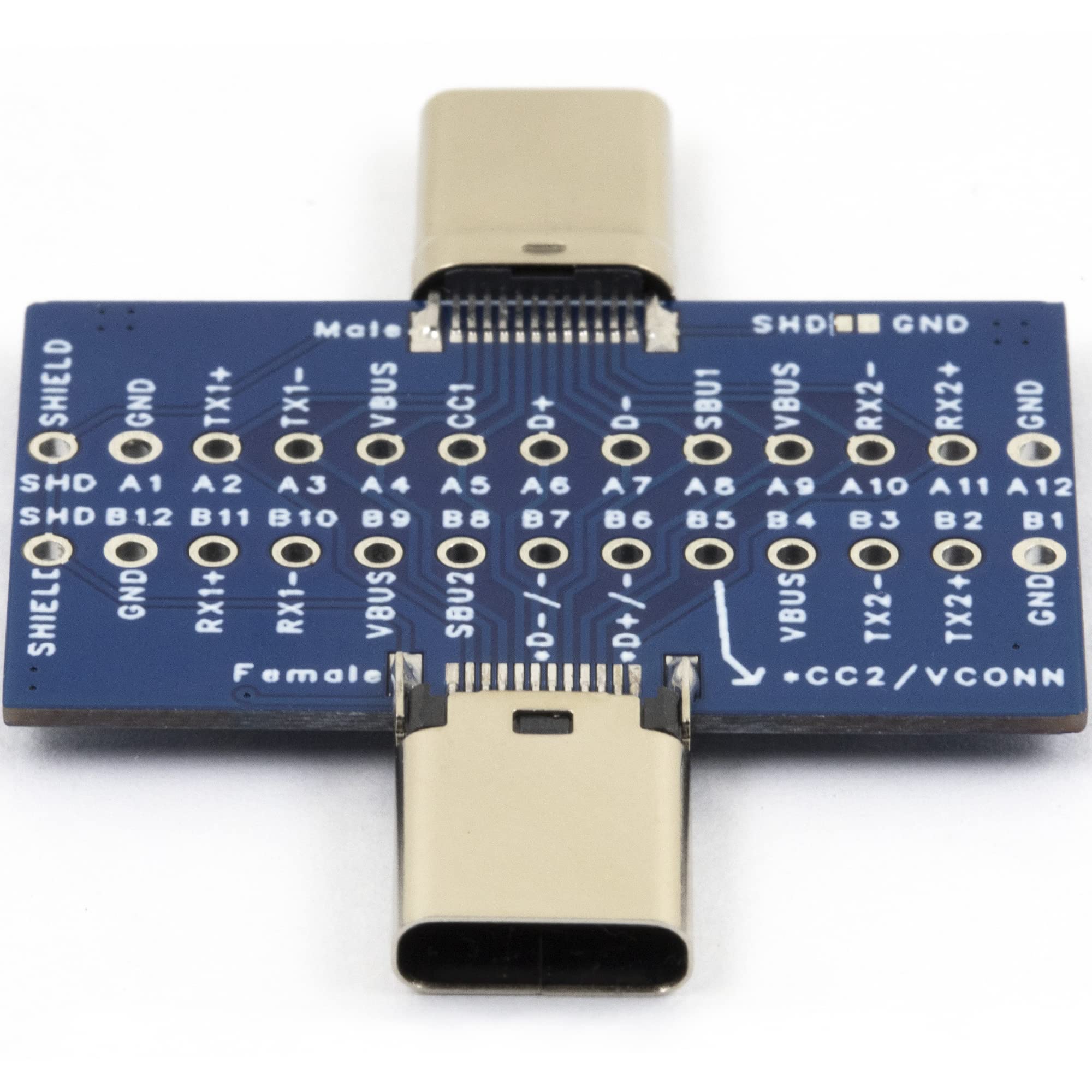 2 pz USB Tipo C Breakout Board Maschio a Femmina 24Pin Pin Full Pin Uscita Test Board 0.1 "Passo per Trasferimento Dati Estensione Cavo PCB Apprendimento Refitting
