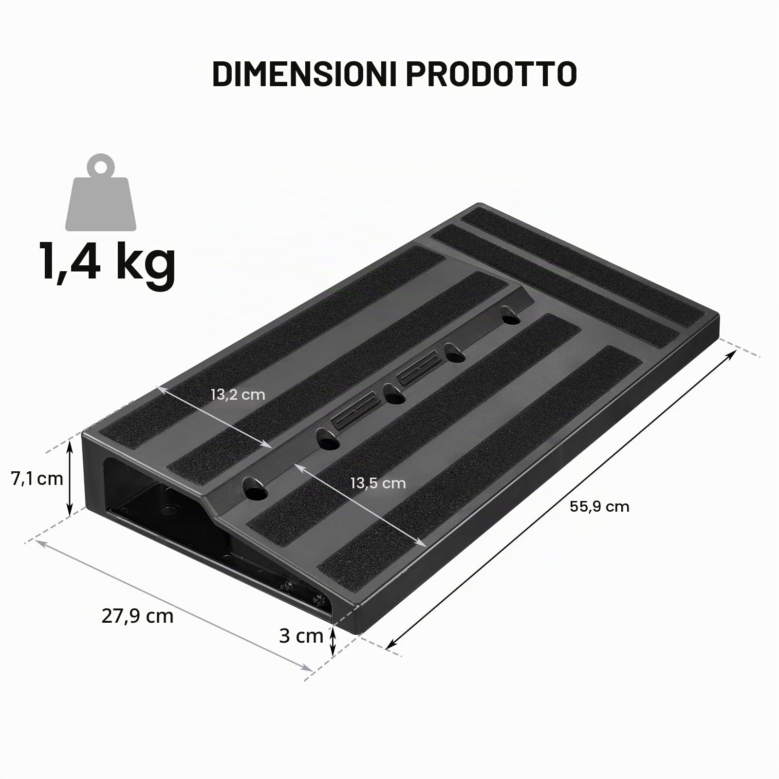 LEKATO Pedalboard per chitarra con borsa, ampio spazio per effetti multipli, scheda effetti per chitarra 50 x 25 x 6 cm, design durevole e portatile per musicisti