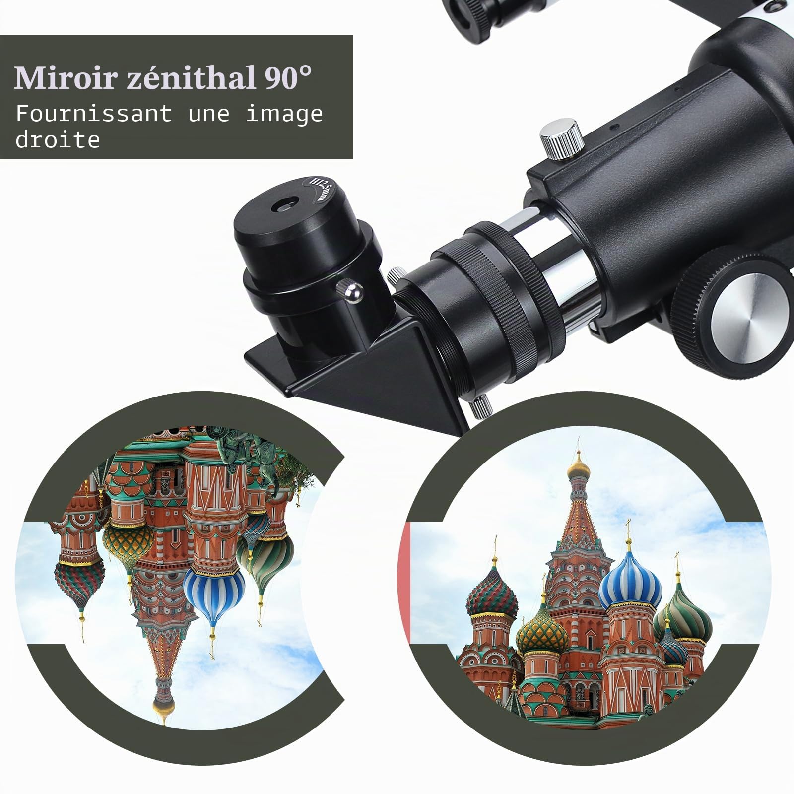 Télescope pour Adultes débutants, Ouverture 70 mm 400 mm AZ Mount Full Multi-Couches Réfracteur Optique Portable Télescope de Voyage avec trépied Adaptateur téléphone (White)