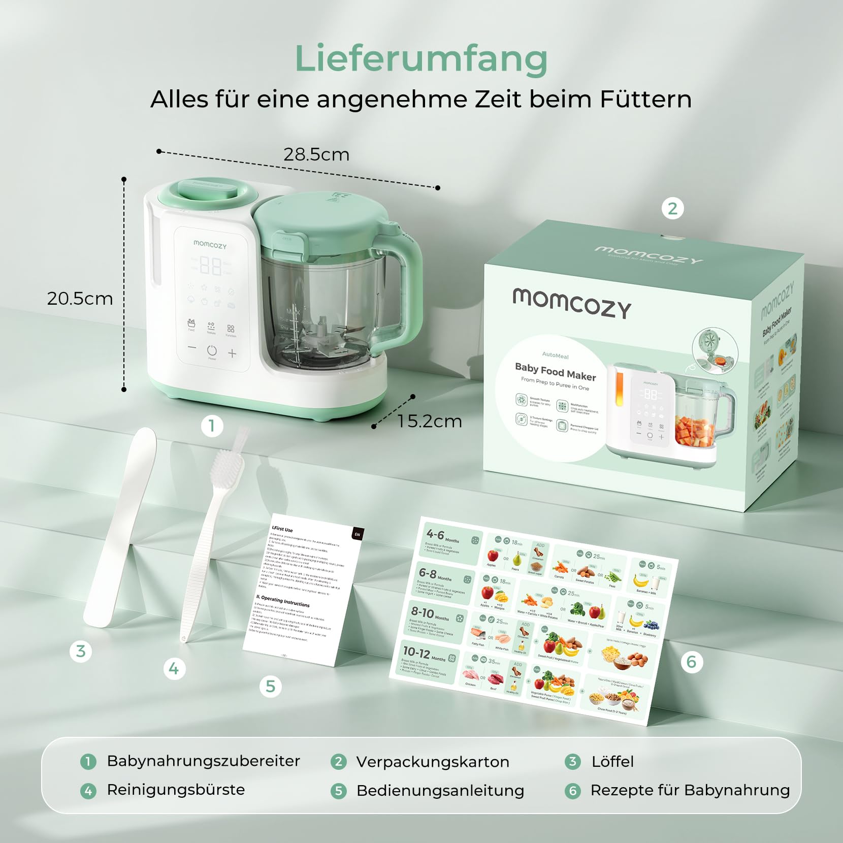 Momcozy AutoMeal Babynahrungszubereiter 450 ml BPA-frei