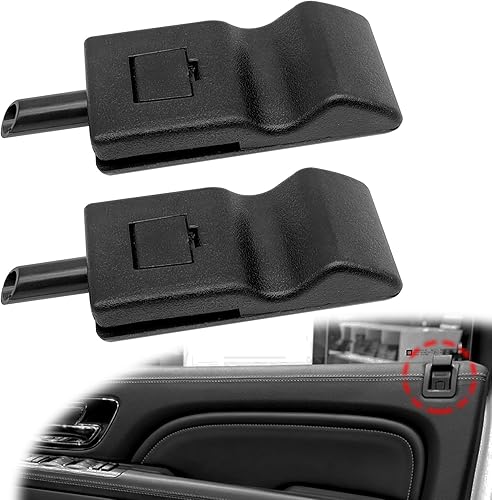 2 pomos de cerradura de puerta, perilla de bloqueo de puerta delantera o trasera, hebilla para cerradura de ventana, compatible con Chevy Avalanche