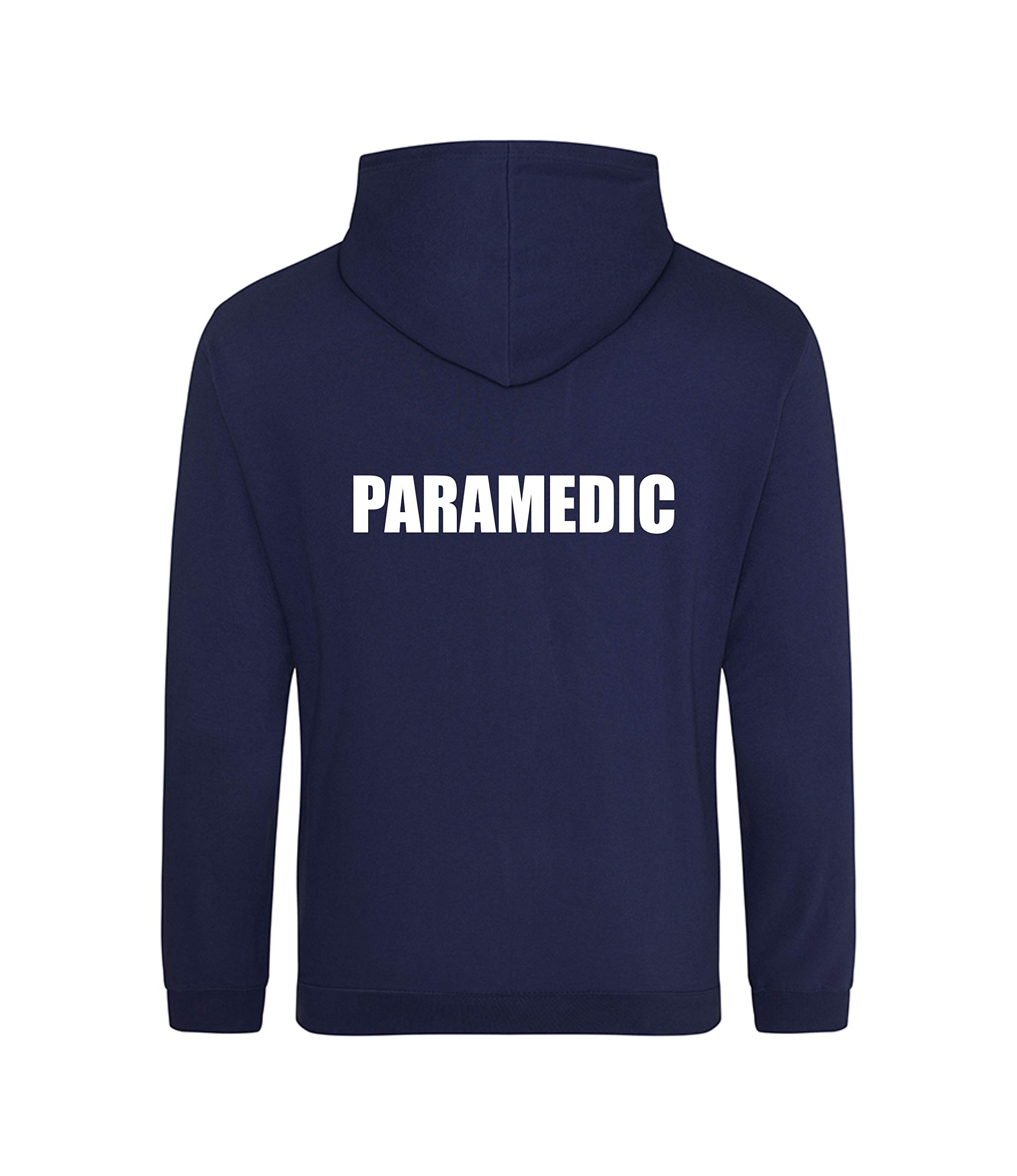 Brook Hi Vis Uk Unisex Navy Paramedic Printed Hoodie, Medical Clothing Large