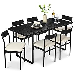 Modern Dining Room Set with Six Chairs