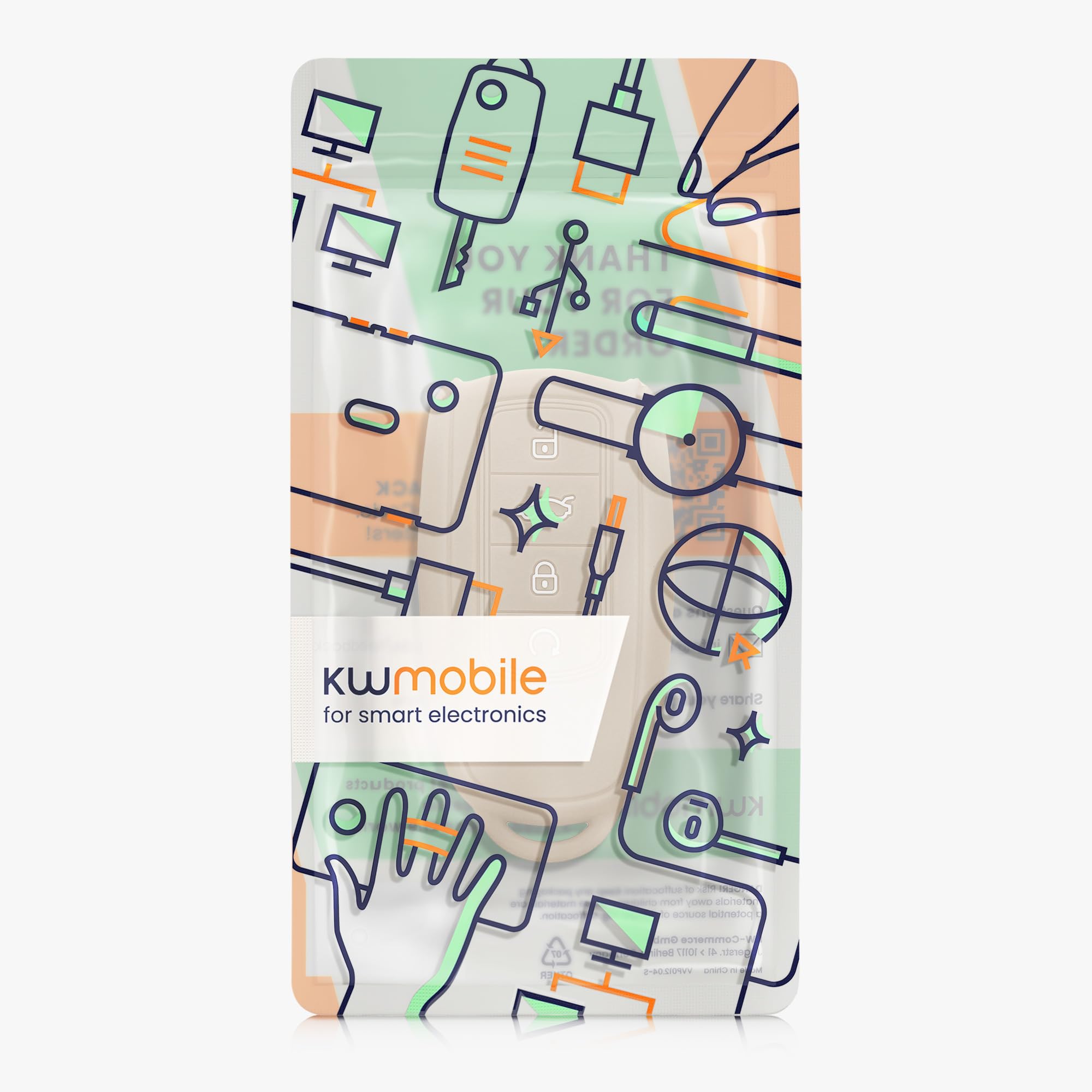 kwmobile Etui na kluczyk do Chery Omoda C5 / Jaecoo 7 / Tiggo 7 Pro 8 Pro / Arrizo 5 – silikonowe etui na kluczyk samochodowy – ochrona klucza w kolorze kremowym