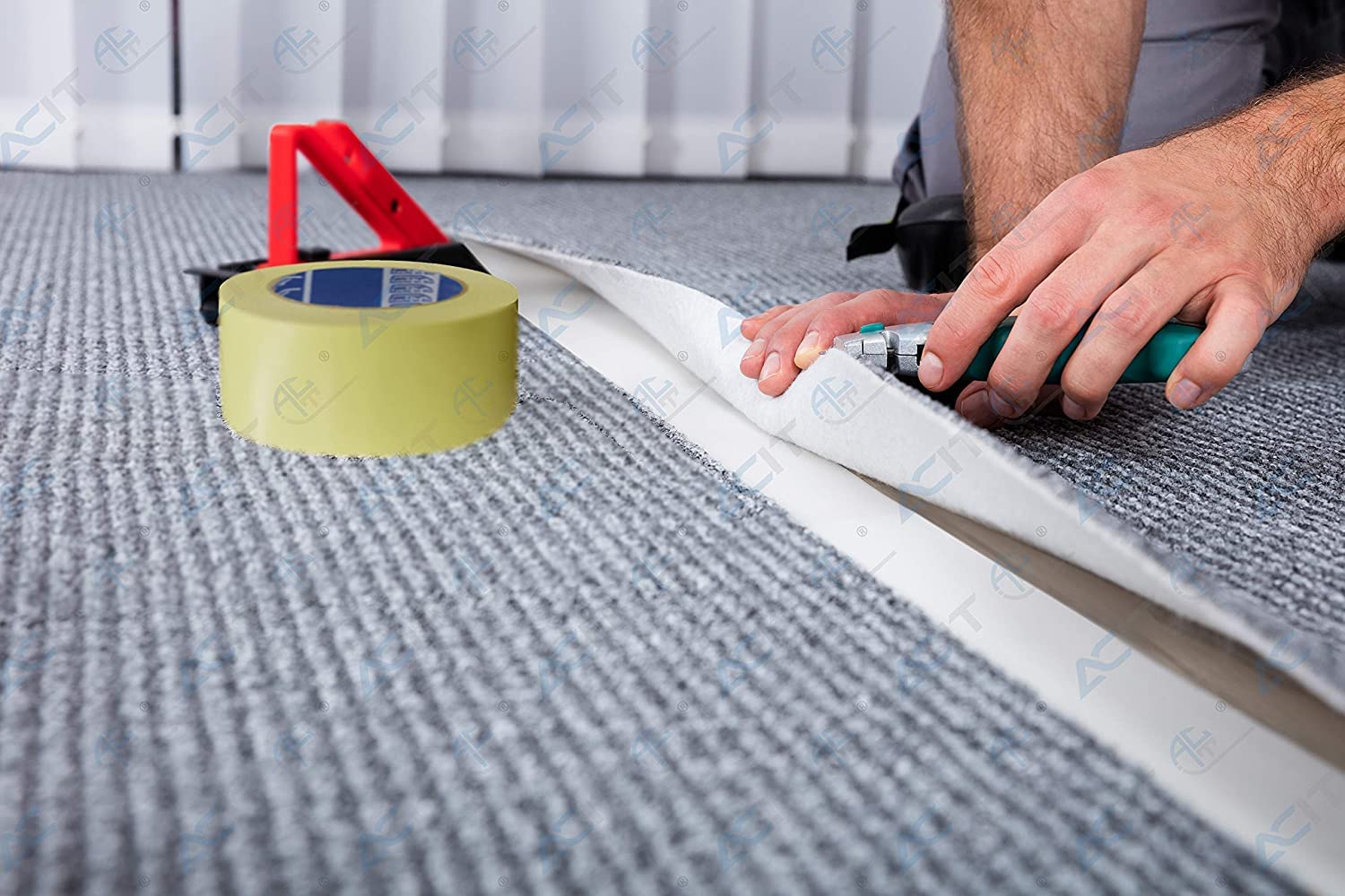 ACIT 1,96'' x 27,3 yd Permanent Double-Sided Adhesive Tape for Carpets, Rugs and Other Fixings…