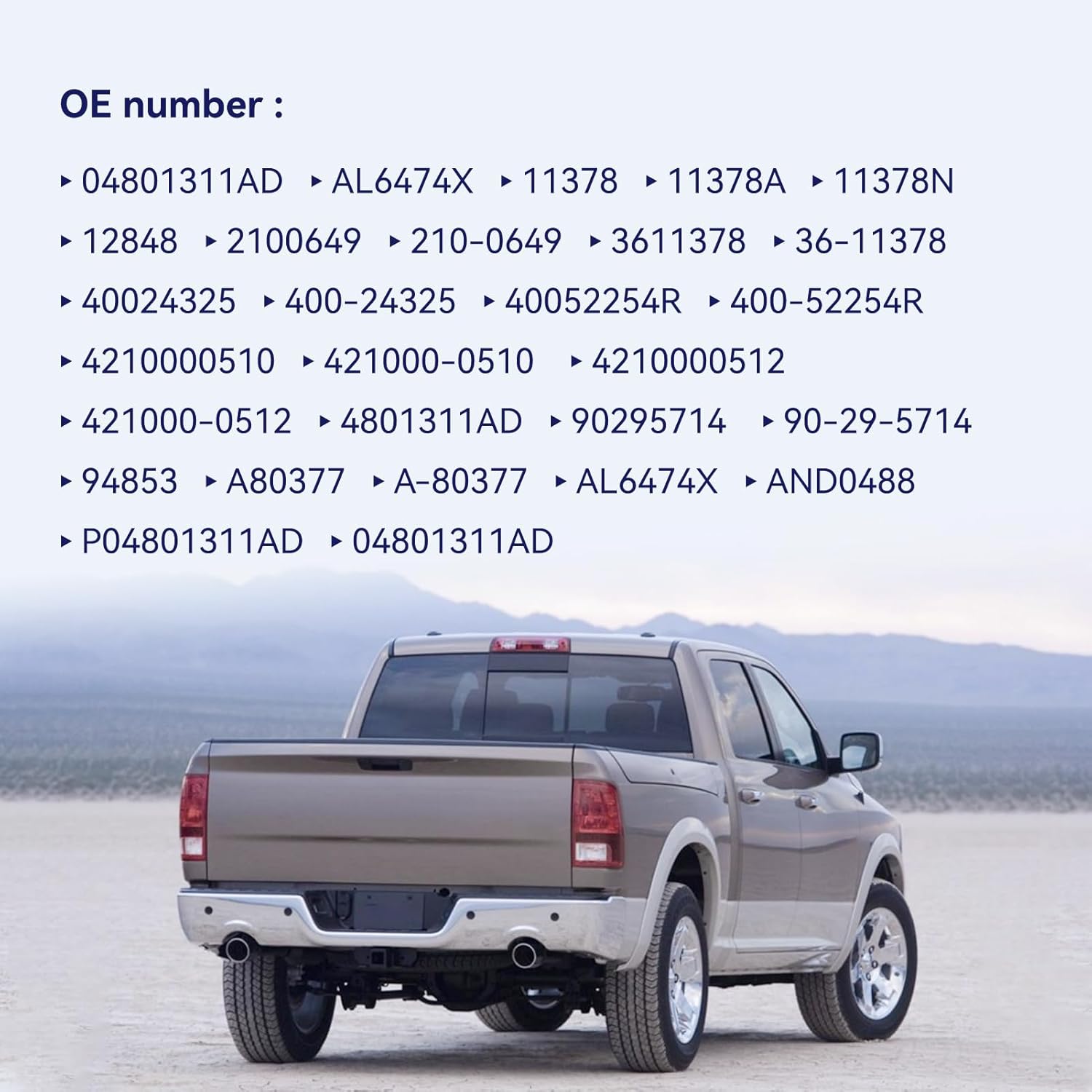 11378 04801311AD Alternator Automotive Replacement for Dodge Ram 2500/3500 2007-2010 6.7L Fit for Dodge Ram 5500 4500 6.7L 2008-2010 for Ram 2500/3500/4500/5500 2011-2012, L6 6.7L- 12V 160Amp