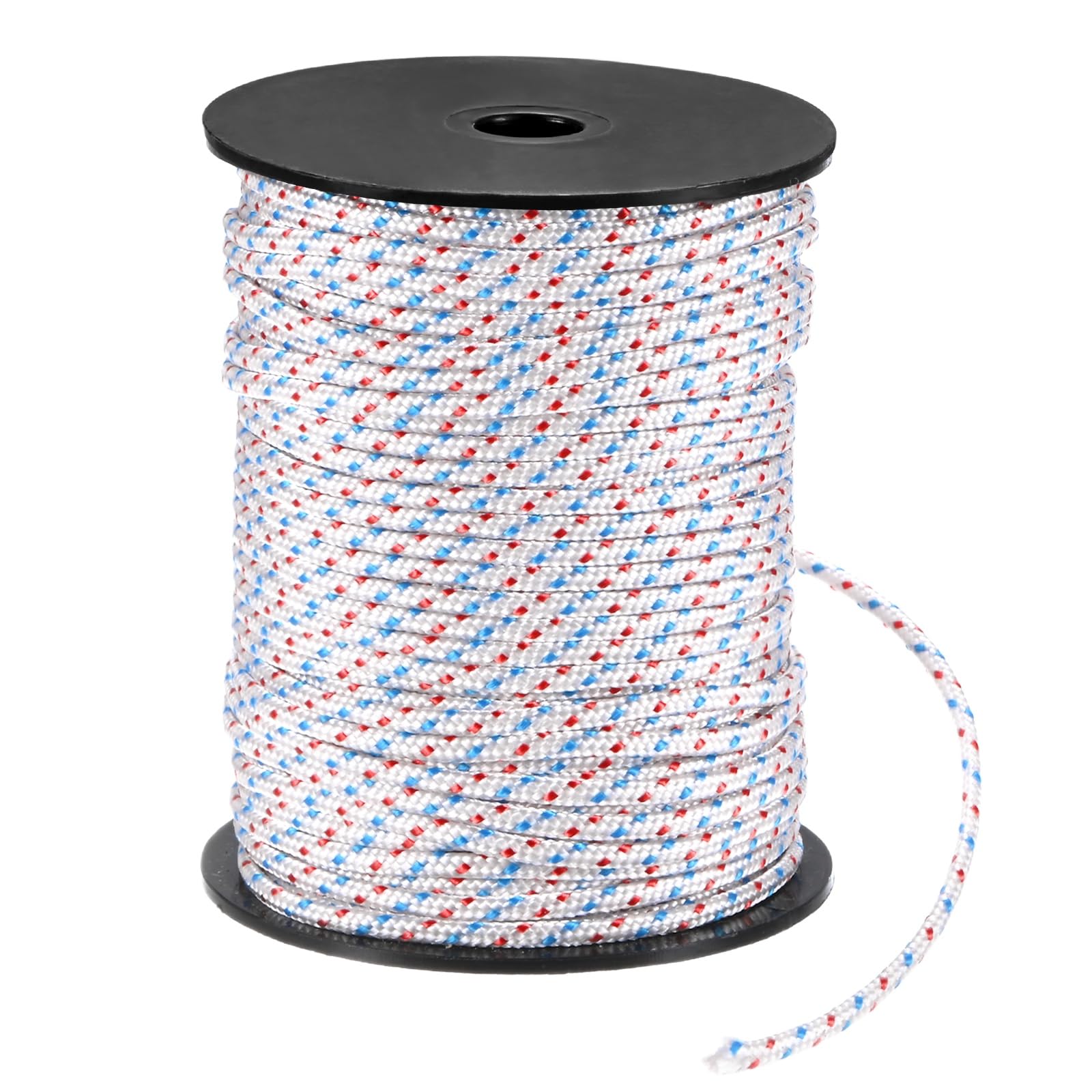 M METERXITY Recoil Starter Rope Pull Cord 2.5mm 50m, White Red Blue