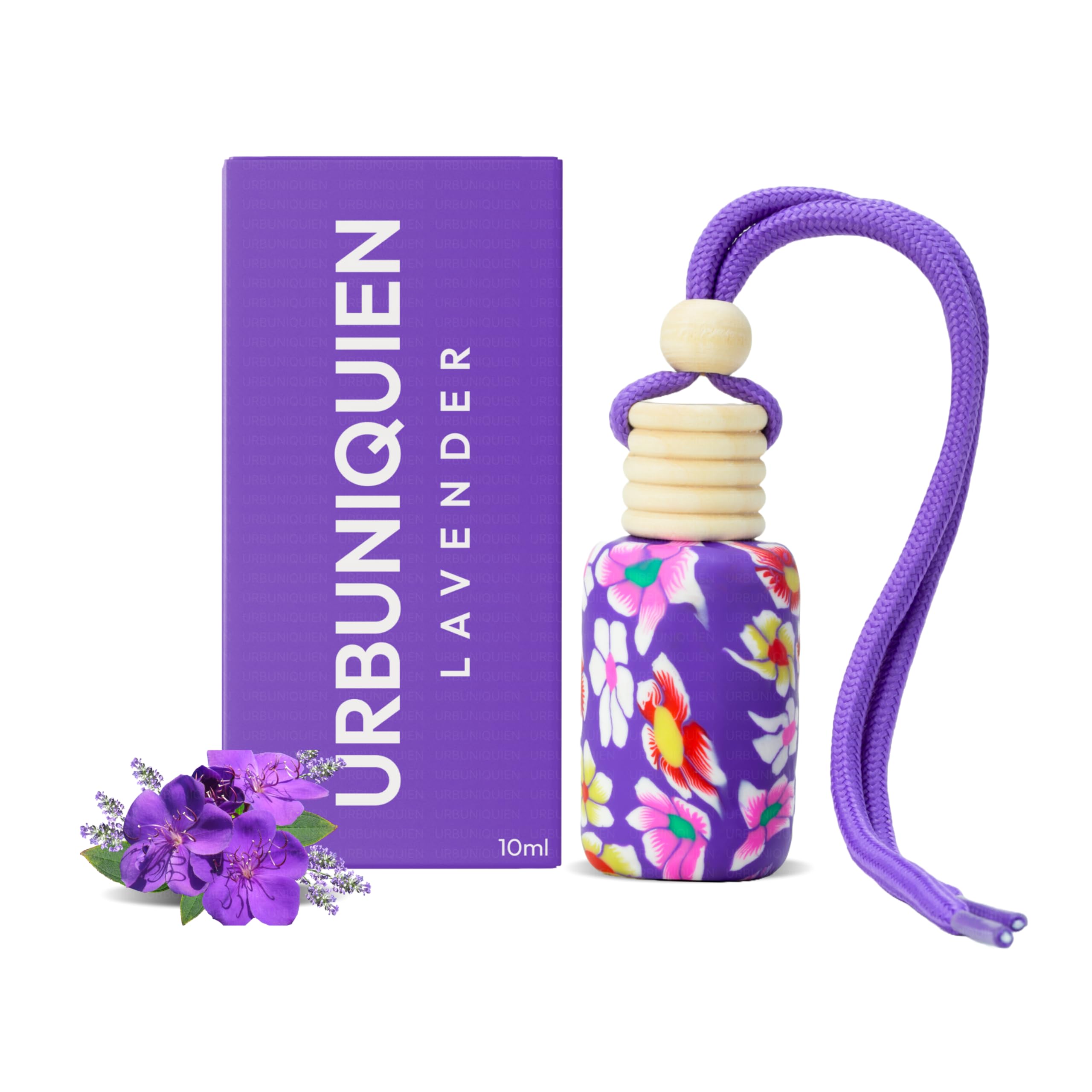 URBUNIQUE Lavender Car Hanging Air Freshener Perfume | Long Lasting 30+ Days Fragrance | Premium Hanging Car Diffuser Bottle with Wooden Cap | Alcohol Free Car Freshener | Made in India | 10ml-picture-32