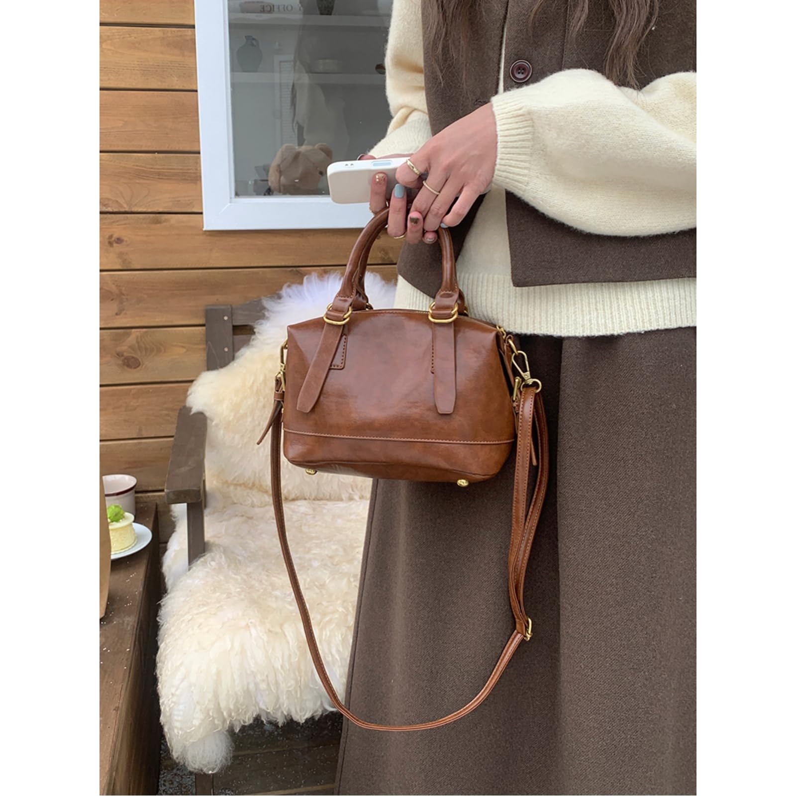 Borsa Versatile retrò Ed Elegante, Perfetta per Il Pendolarismo A Tracolla Tracolla-Nero
