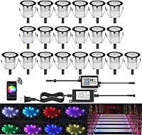 Vista 47 de Kit de luces LED de bajo voltaje para cubierta de acero inoxidable, impermeable, empotradas, para terrazas de madera, escaleras, jardín, patio