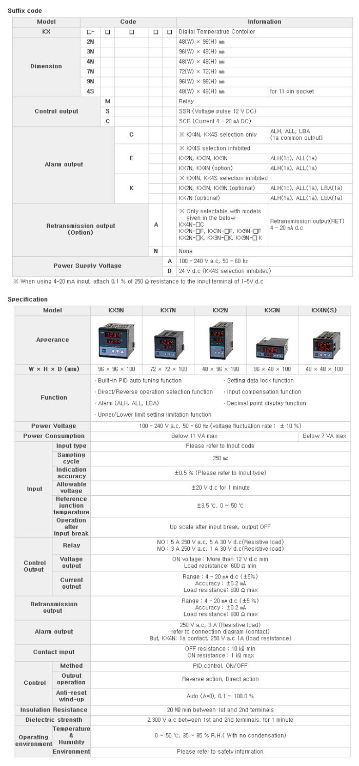 Hanyoung Nux KX7N-CENA Digital Temperature Controller SCR 72X72 AC110~240V
