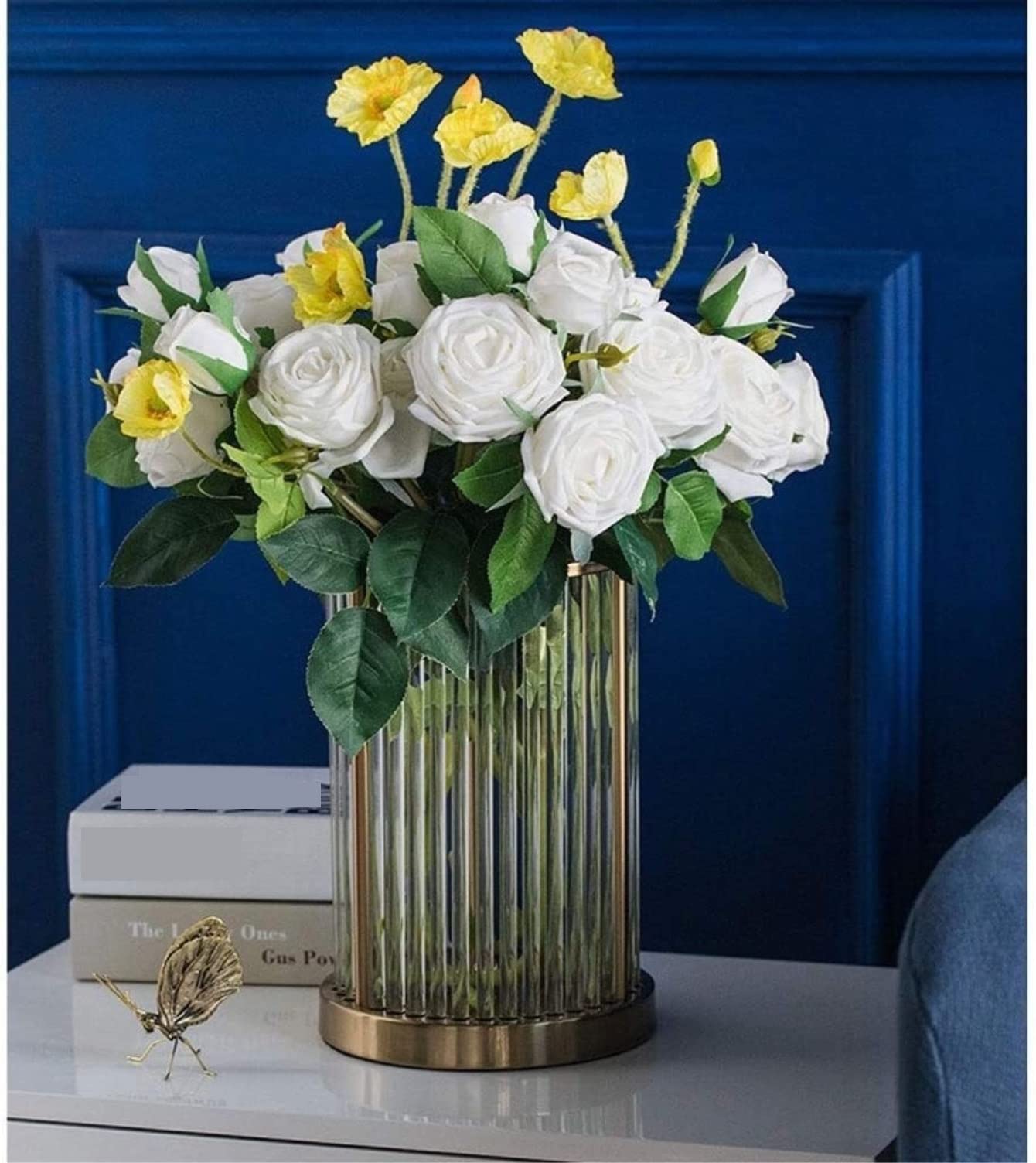 Künstliche Blumen Wunderschön Künstliche Blumen Real Touch Bouquet Vase Set Für Zuhause Hochzeitsdekorationen Künstliche Blumen wie Echt (Color : B, Size : As Shown)