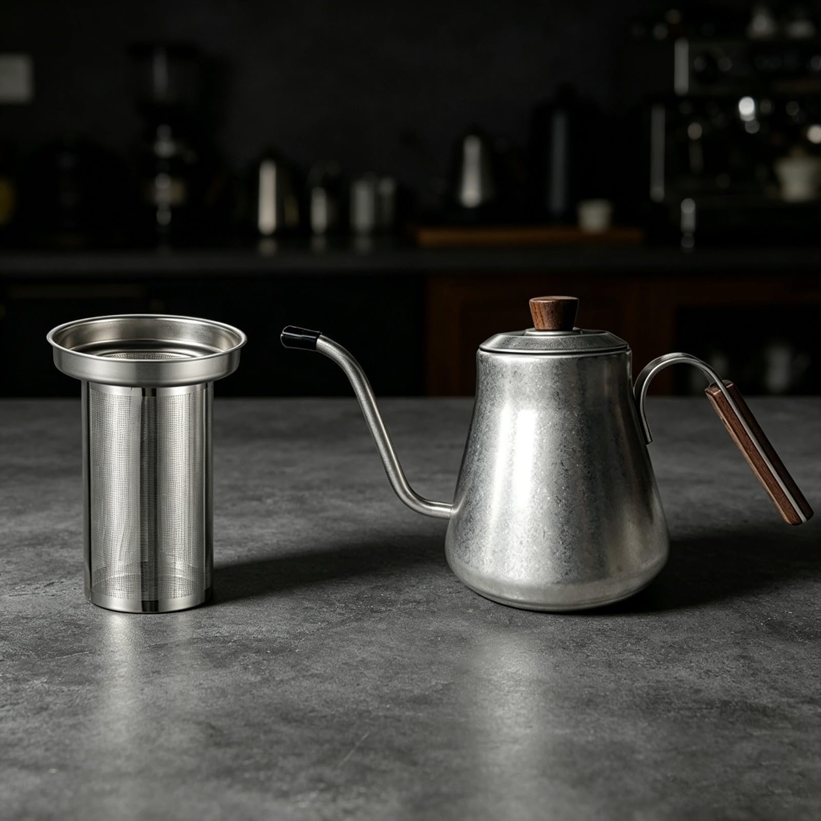 Tetera con Colador Ergonómico Menaje salida Larga y Estrecha, Tetera con colador Té, sin Salpicaduras, para Cocina, Baristas