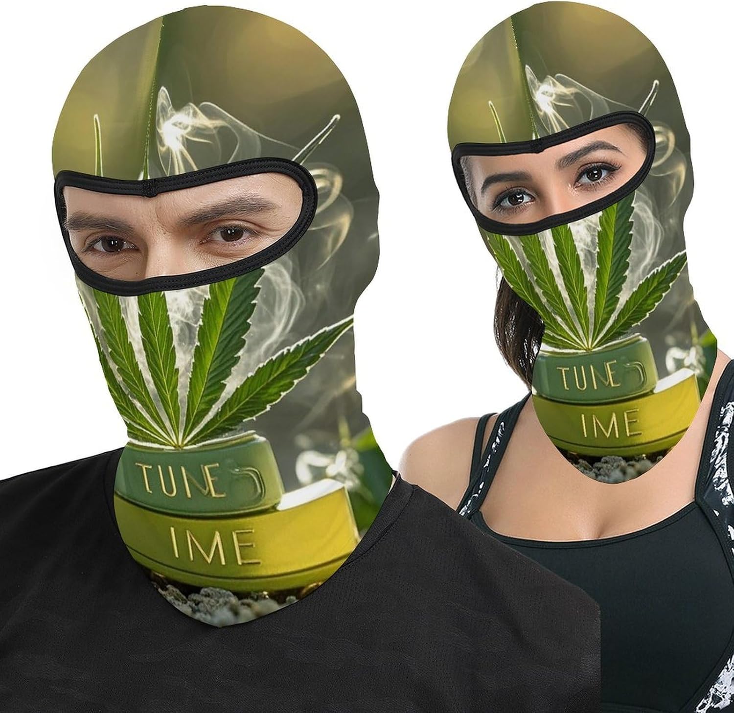 Weed Marijuana Balaclava Face Mask for Men Women | Windproof Motorcycle Neck Gaiter Full Face Cover, Warmer Ski Mask, Breathable UV Protection Full Face Mask for Outdoor Sports