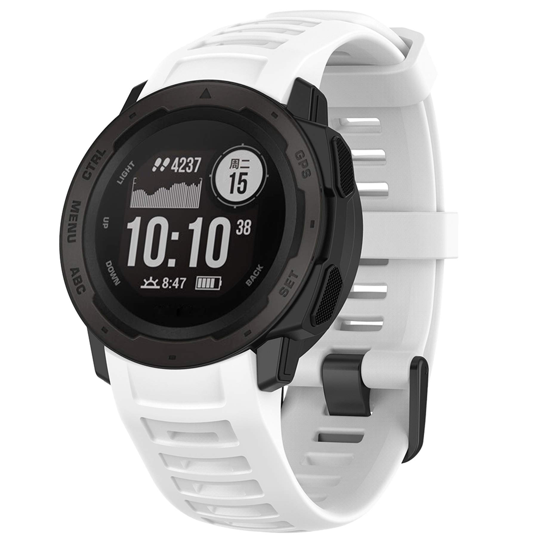 Pasek z etui kompatybilny z Garmin Instinct dla kobiet i mężczyzn, klasyczny miękki silikonowy pasek do zegarka Garmin Instinct Tide / Tactical/Dual Power Surf/Power/Esports Watch (niebieski
