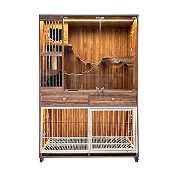特大サイズ木製ケージ【未使用】 Amazon.co.jp: 大型猫ケージ 木製猫犬小屋 一体型猫ケージ 超