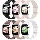 6 Pack Sport Bands Compatible with Apple Watch Band 38mm 40mm 41mm 42mm 44mm 45mm 49mm 46mm,Silicone Waterproof Strap Compatible with iWatch Apple Watch Series 10 9 Ultra 8 7 6 5 4 3 2 1 SE Women Men