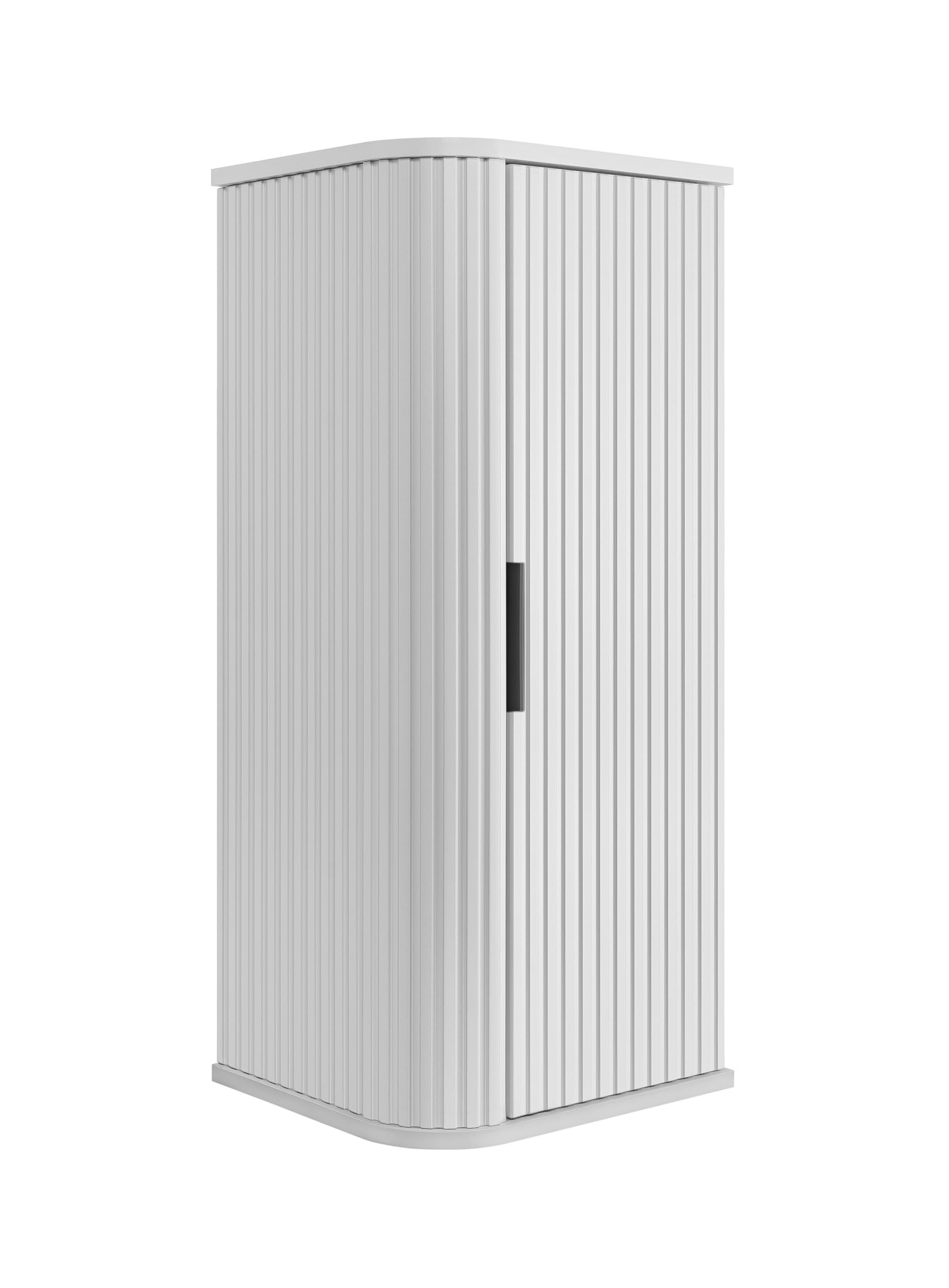 Armoire Salle De Bain Suspendue Chêne Rustique - 35x136x27 Cm, 2 Portes, 4 étagères - 13