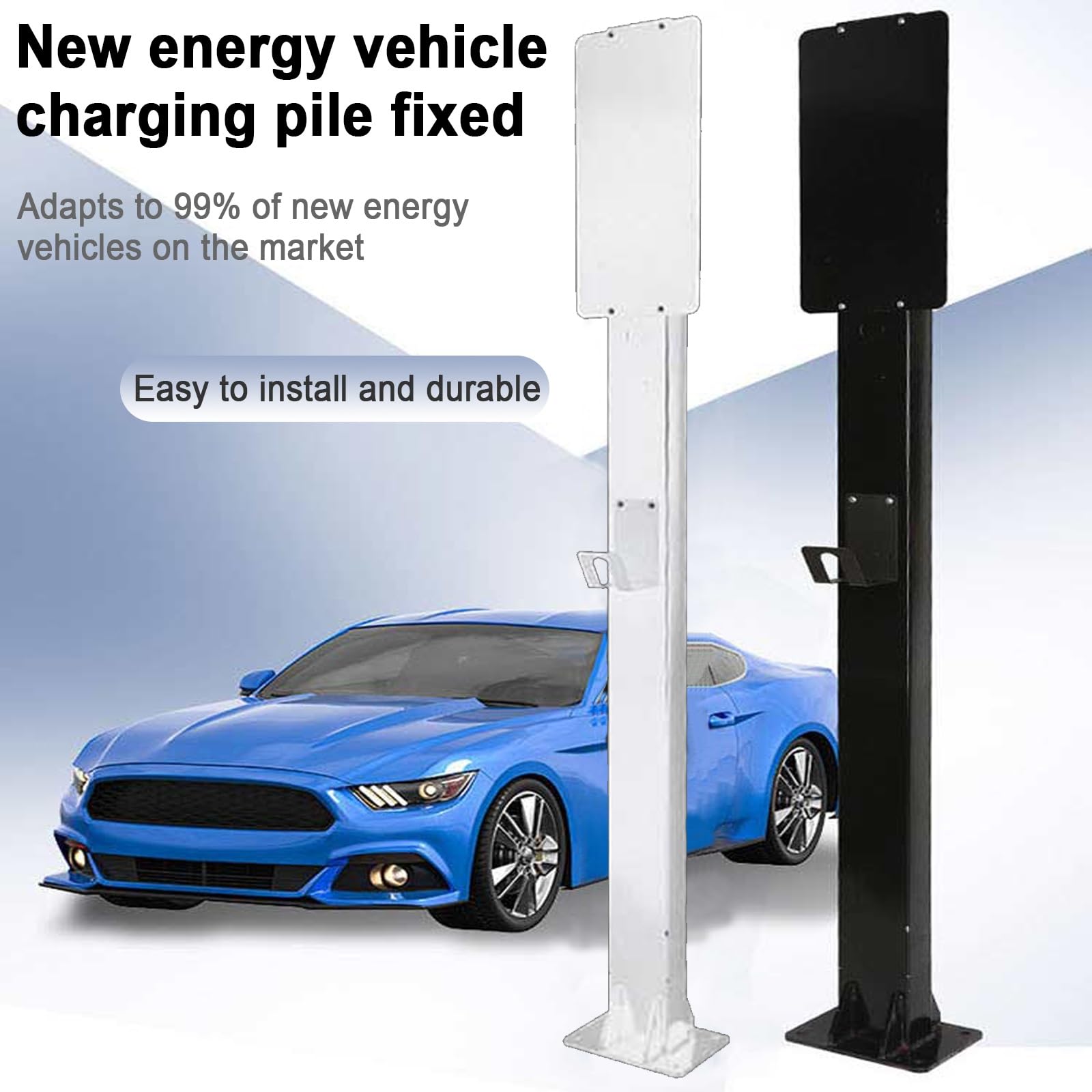 Piedistallo del supporto di ricarica per veicoli elettrici per interni ed esterni, organizzatore del supporto del connettore montato a pavimento per l'installazione sicura della stazione di ricarica