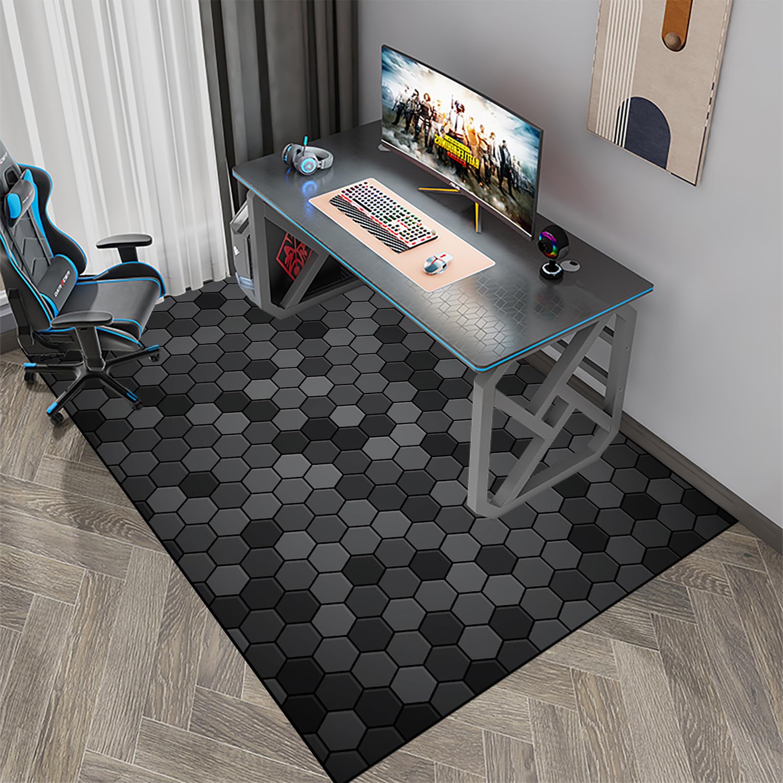 160 x 200 cm Office Tappeto Salvapavimento Protezione Parquet e Pavimenti Duri | Tappetini per Sedie Gaming | Antiscivolo | Tappeto Per Sedia A Rotelle | Tappeto Protettivo Sottosedia