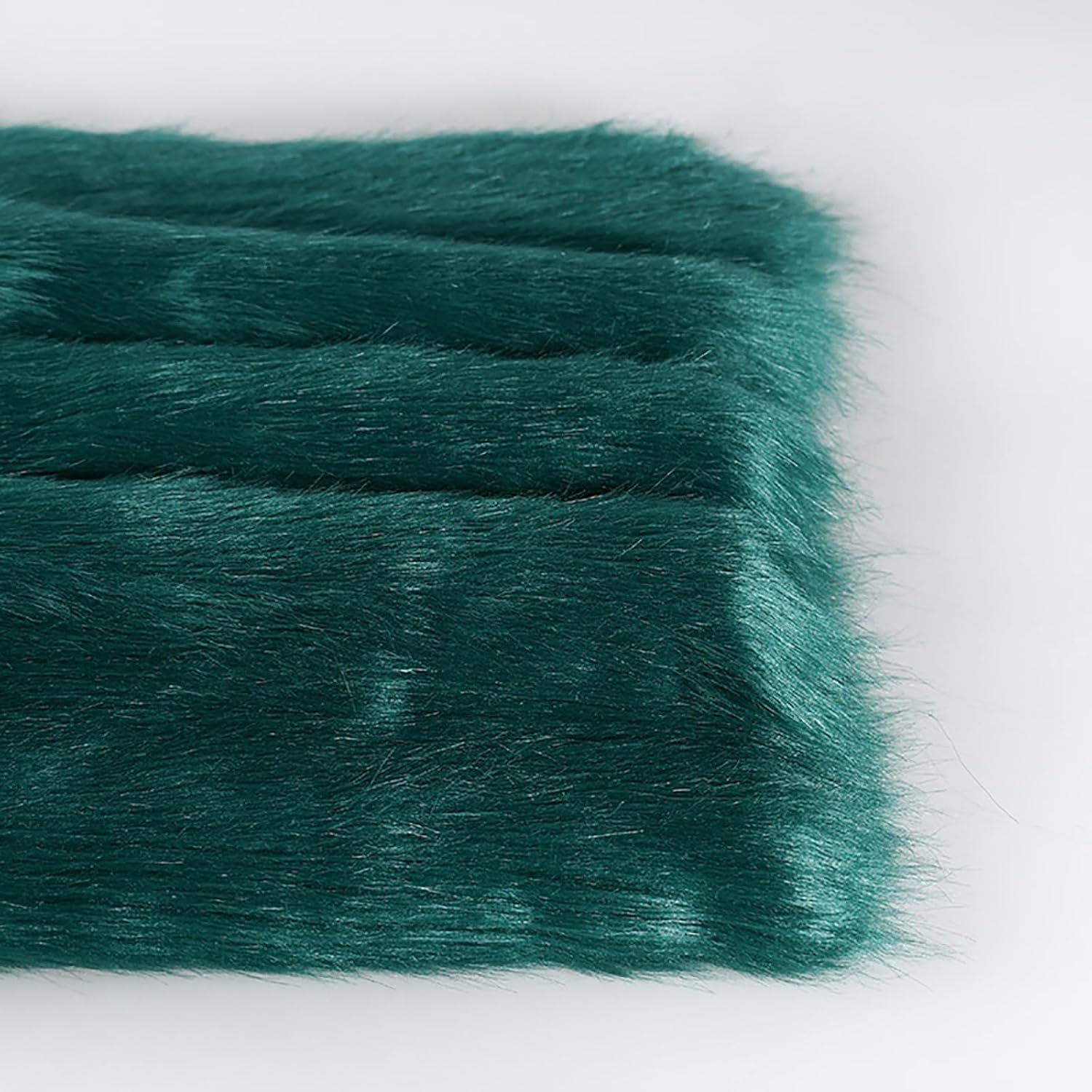 Precut Plush Faux Fur Fabric Long Pile 5cm Warm Fur Material Furry Fabric for DIY Craft Decoration Seat Cushion Costumes Rugs Cosplay Costume(18 Dark Green)