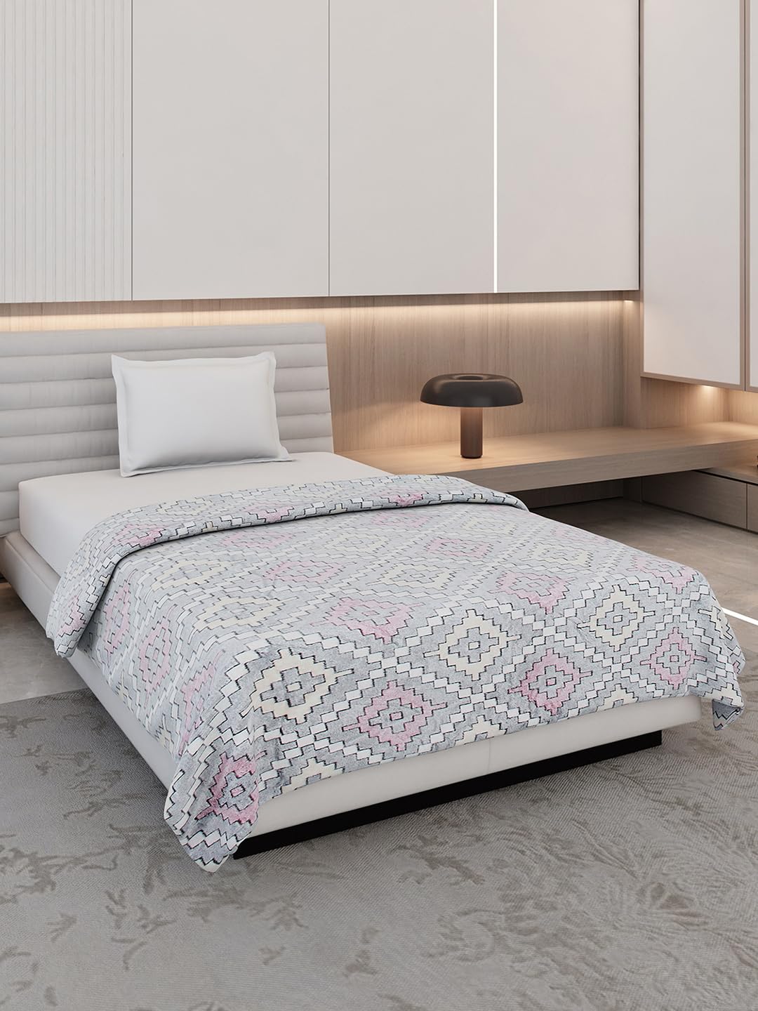 Monte Carlo Grey Jacquard Single Bed 290 GSM Ac Blacket 1-picture-15