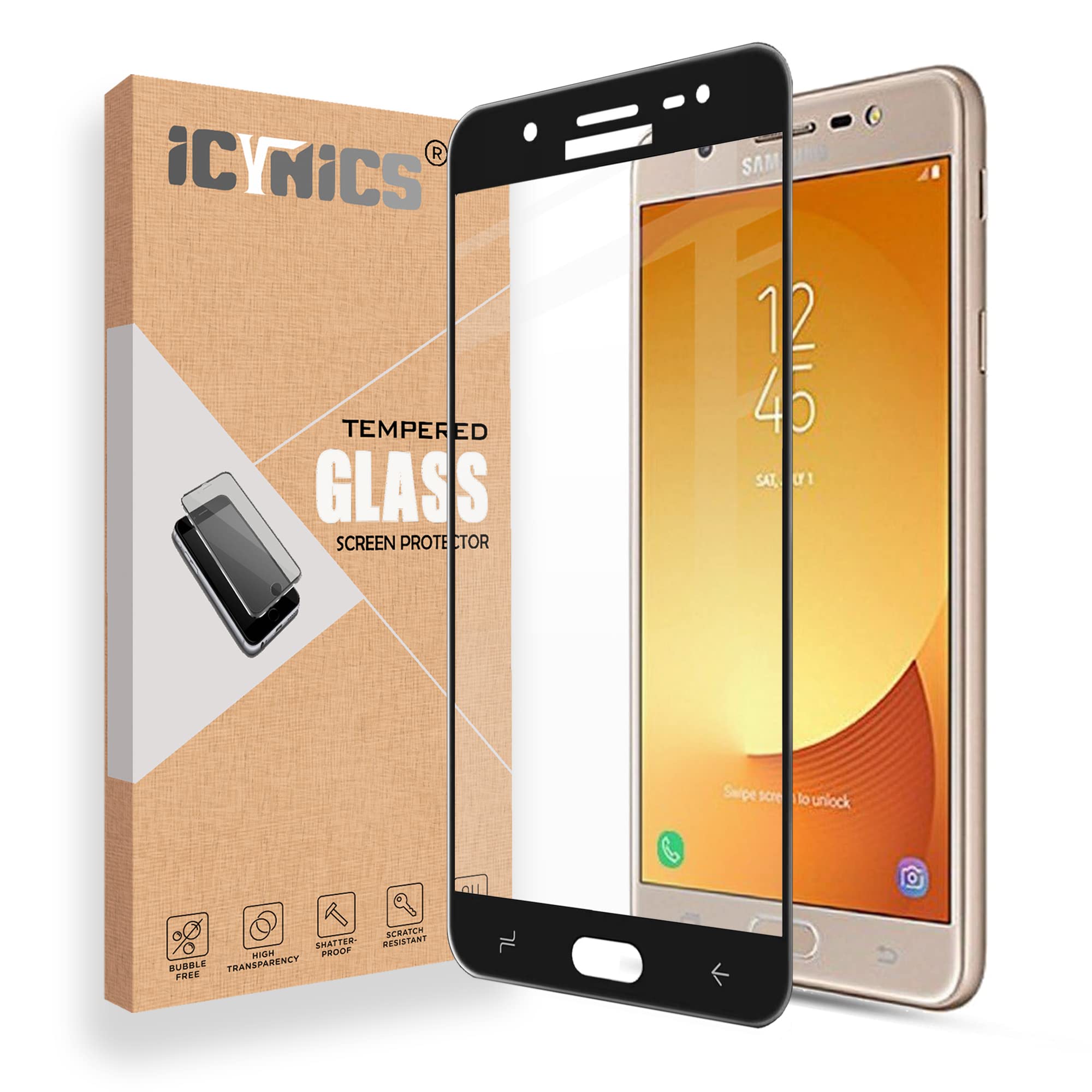 ICYNICS 11D Tempered Glass for Samsung J7 Max HD Clear, Bubble-Free, Anti-Scratch with Edge to Edge Full Screen Coverage & Easy Installation (Black, Pack of 1) (B0BY784JQW) Amazon Price History, Amazon Price Tracker