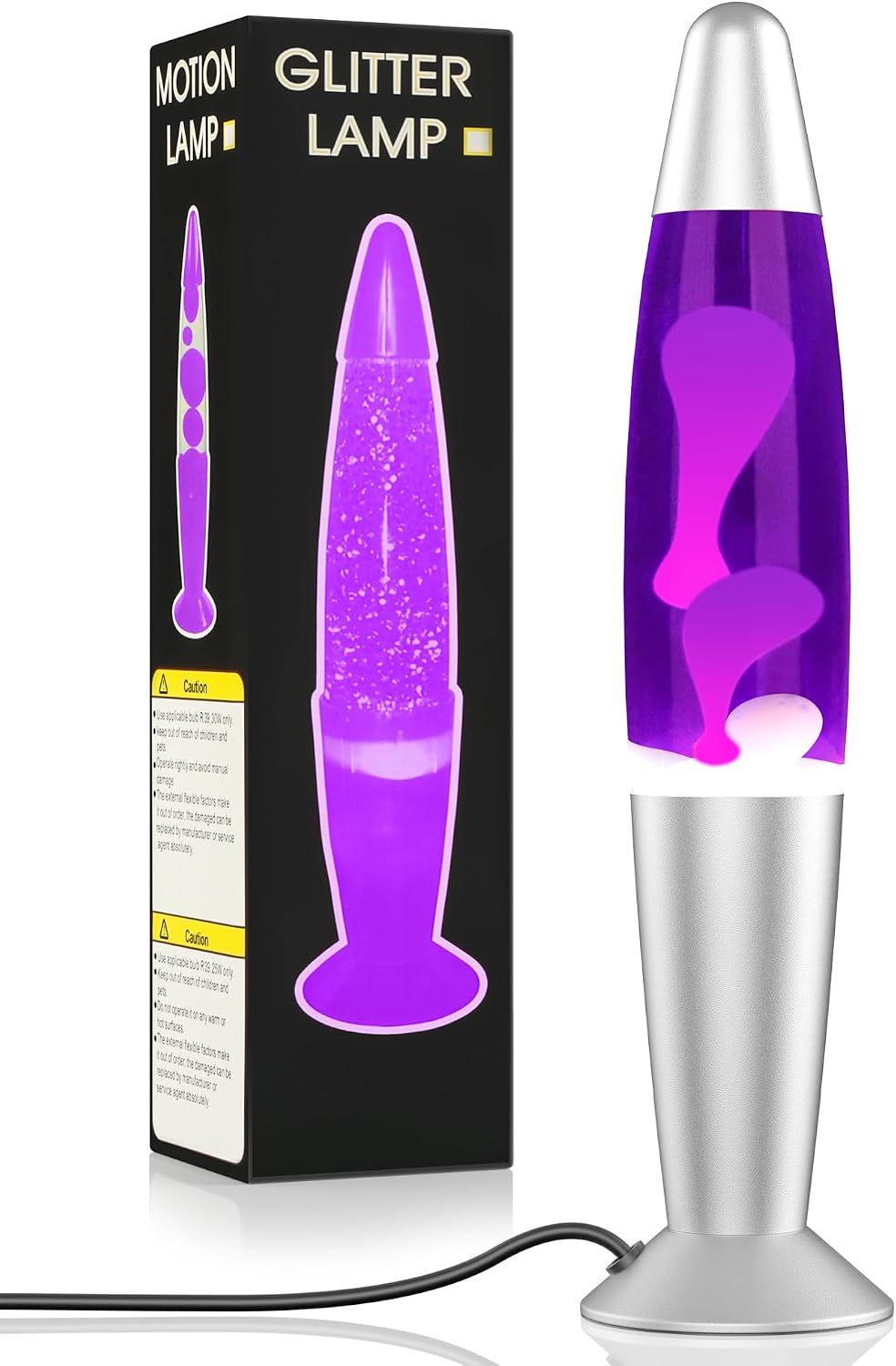 Purple LED Motion Lamp for Adults and Kids, Liquid Motion Lamps with White Wax Flows, Night Light Home Room Decor, Gifts for Women and Girls