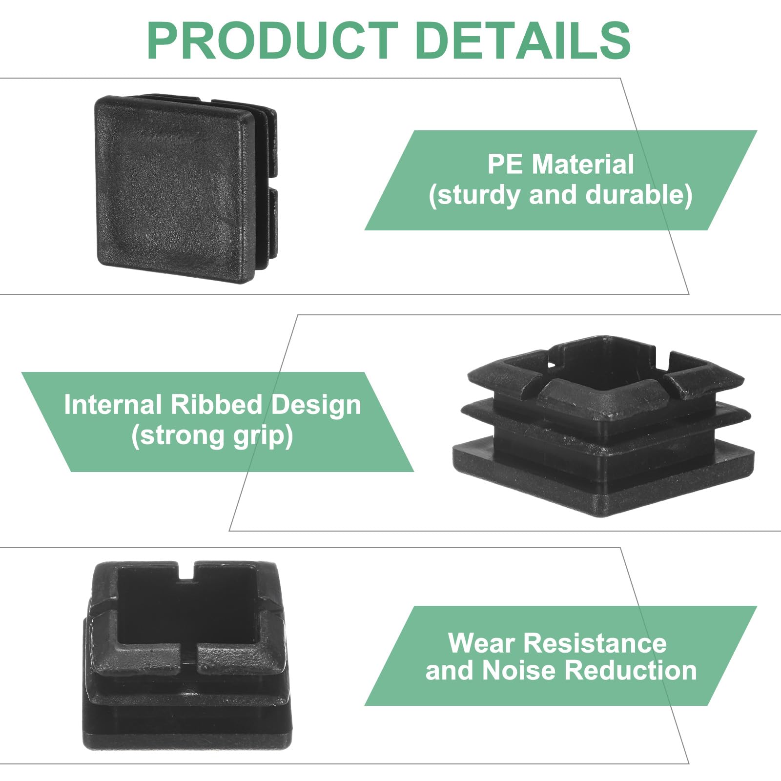 M METERXITY 30-Pack Square Tubing End Caps - Image 2
