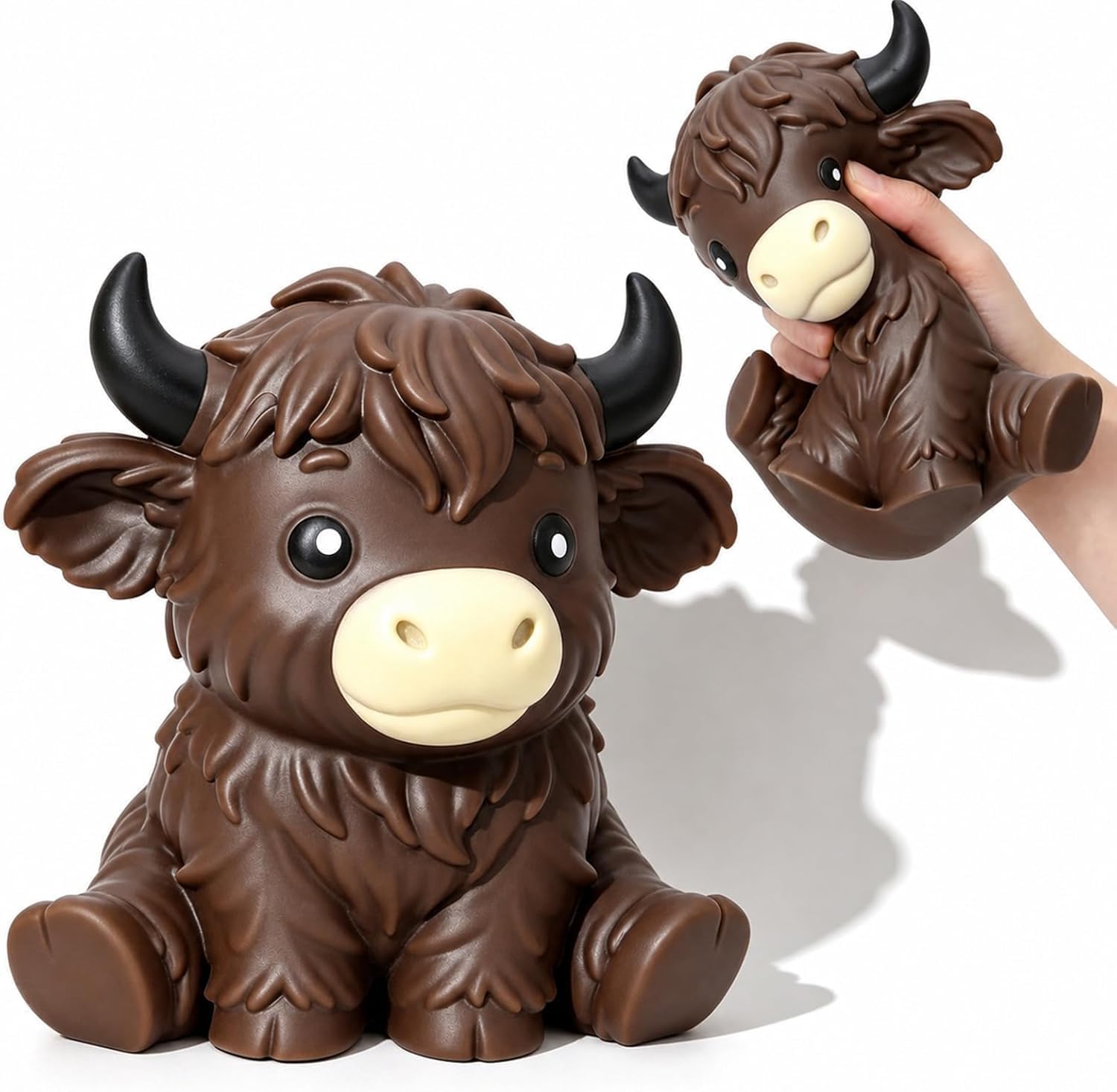 6in Giant Highland Cow Squishy, Jumbo Big Highland Cow Squeeze Stress Balls — image 1