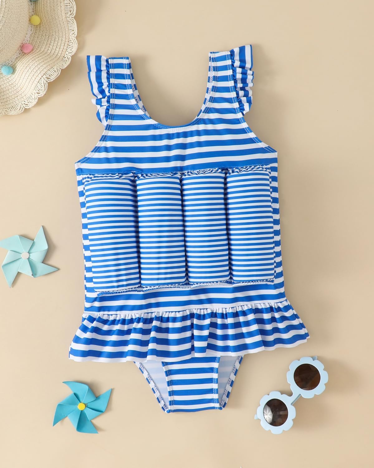 FishingDino Toddler Floatation Swimsuit Girls 1-6T, One Piece Float Suit with Built-in Float, Cute Floating Swim Suit Floatie - Image 4