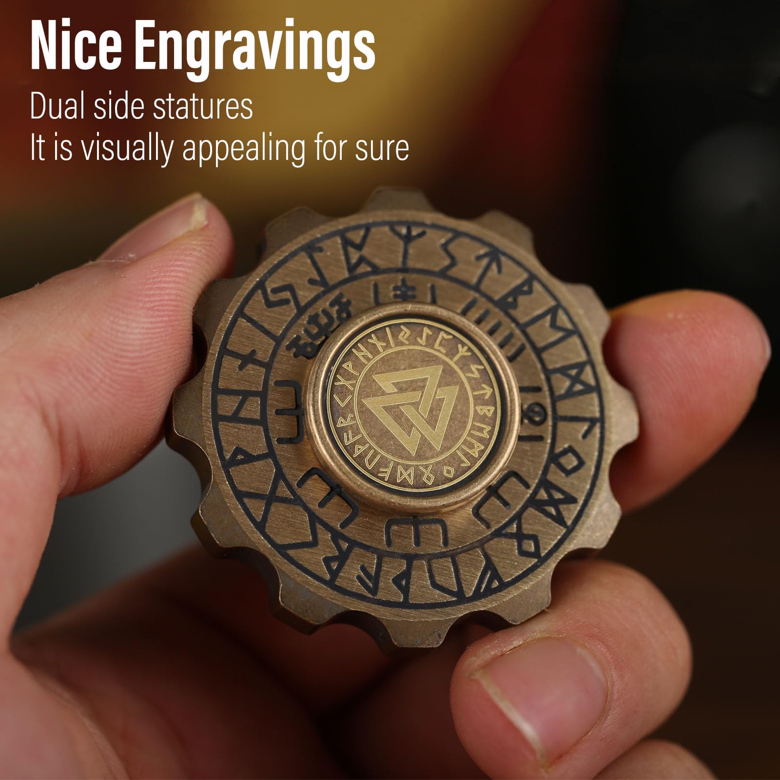 FREELOVEバイキングウォリーコインフィジェットスピナーマグネティックスライダー、大人用金属玩具、歯車回転式