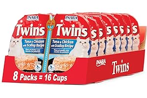 Inaba Twins: Delectable Shredded Chicken & Tuna Temptation for Cats
