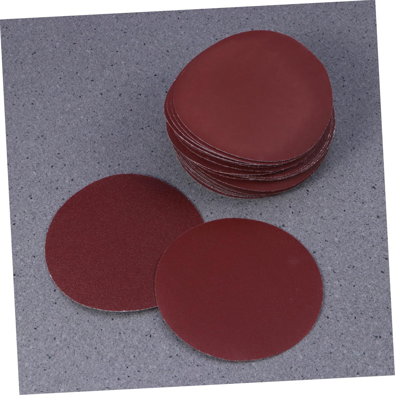 35pcs Self-Stick Round Sanding Discs Dark Red Sandpaper Pads for Surface Conditioning Includes Grits for Woodworking and Automotive Finishing