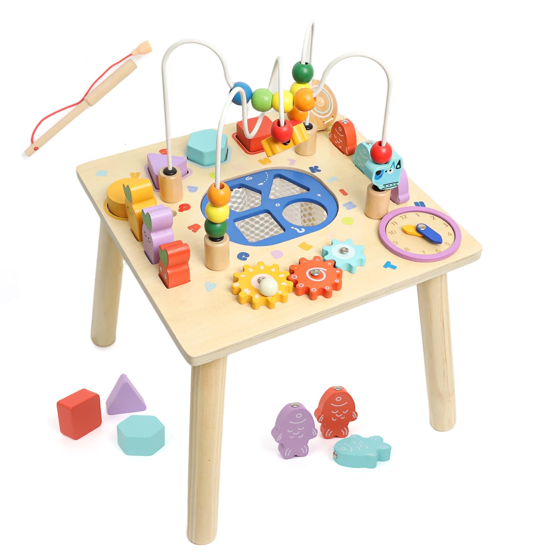 LZDMY 9-in-1 Wooden Baby Activity Table for 1-3 Years Old