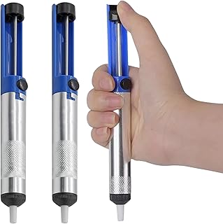 3PCS Solder Sucker Desoldering Pump Soldering Iron Auxiliary Tool Sucking Vacuum Desoldering Pumps Desoldering Tool Desolder Pump Blue