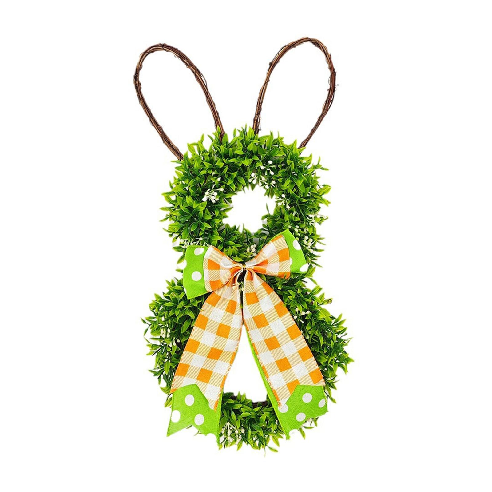 Tsophreniq Floral Wreath Unique Bunnys Wreath Stylish Door Decoration with Ears Garlands Ornament Festive Easter Decor