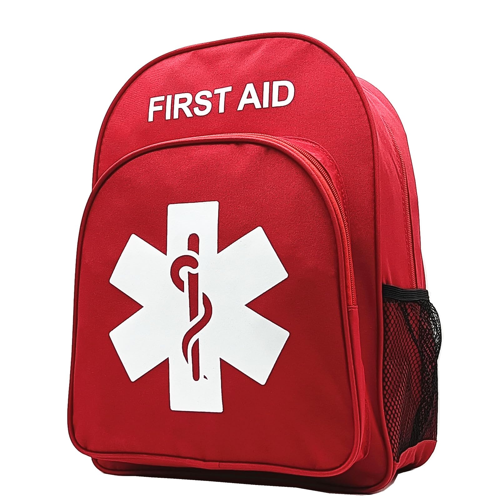 Jipemtra Red Emergency Bag First Aid Backpack Empty Medical First Aid Treatment First Responder Trauma Bags for Hiking Outdoors Travel Camping Pet Dog Cat Daycare (Red White) - Image 3