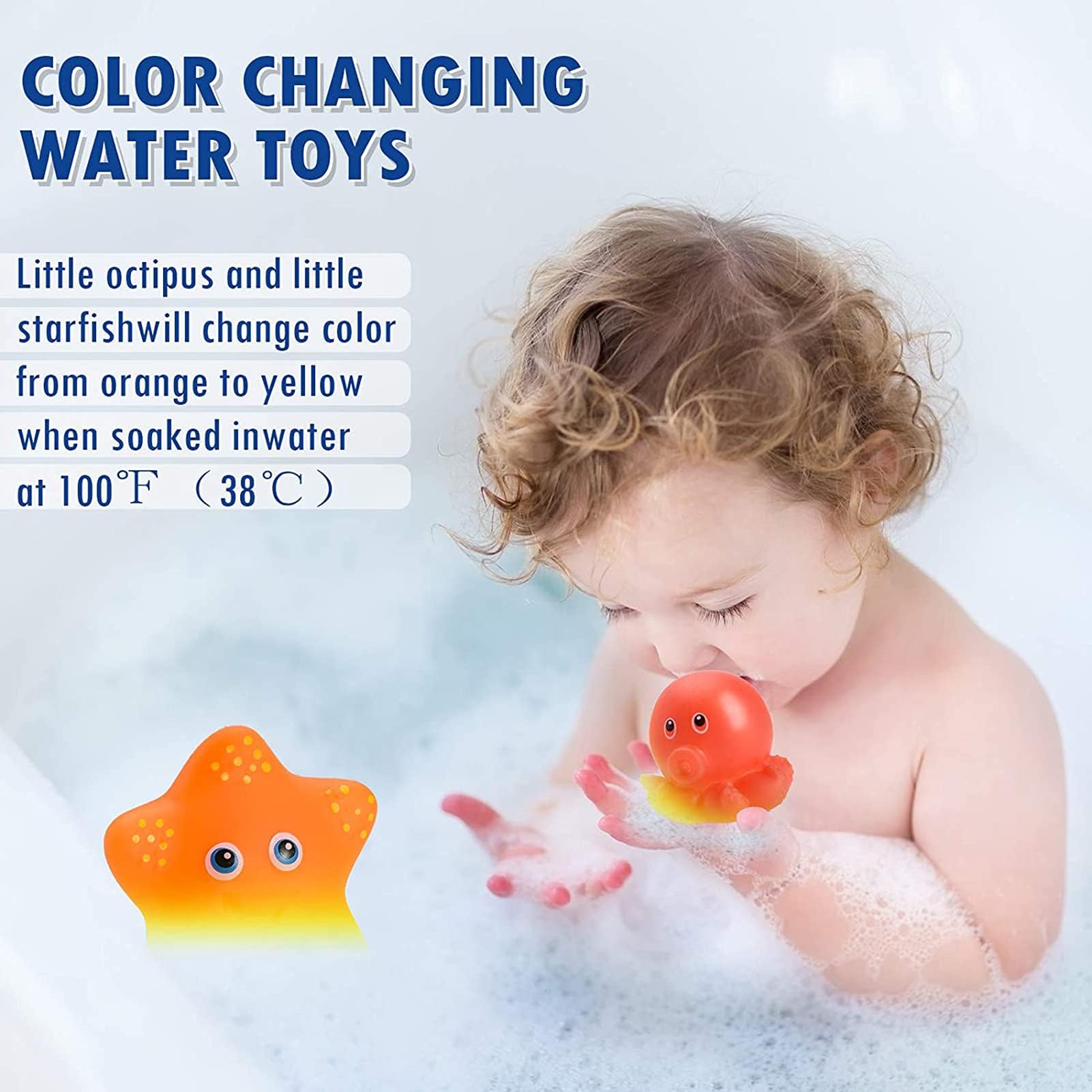 Juguetes Baño Bebe, 7 PCS Juguetes Bañera para Bebés, Juguetes para la Hora del baño, sin BPA, Ocean Juguete de Baño, Niños Niña Juguetes Educativos Seguro — view 7