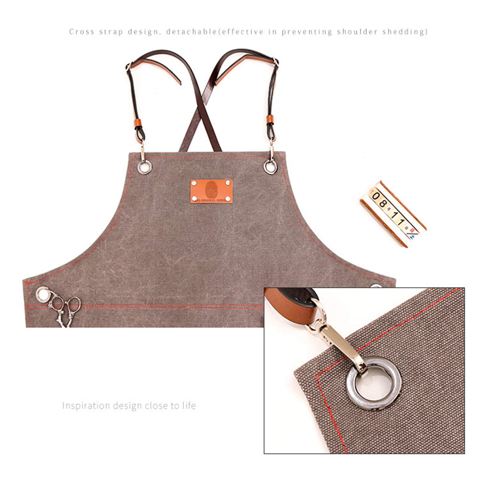 Grembiule da cucina in cotone, con schienale a croce, regolabile, da cucina, da cucina