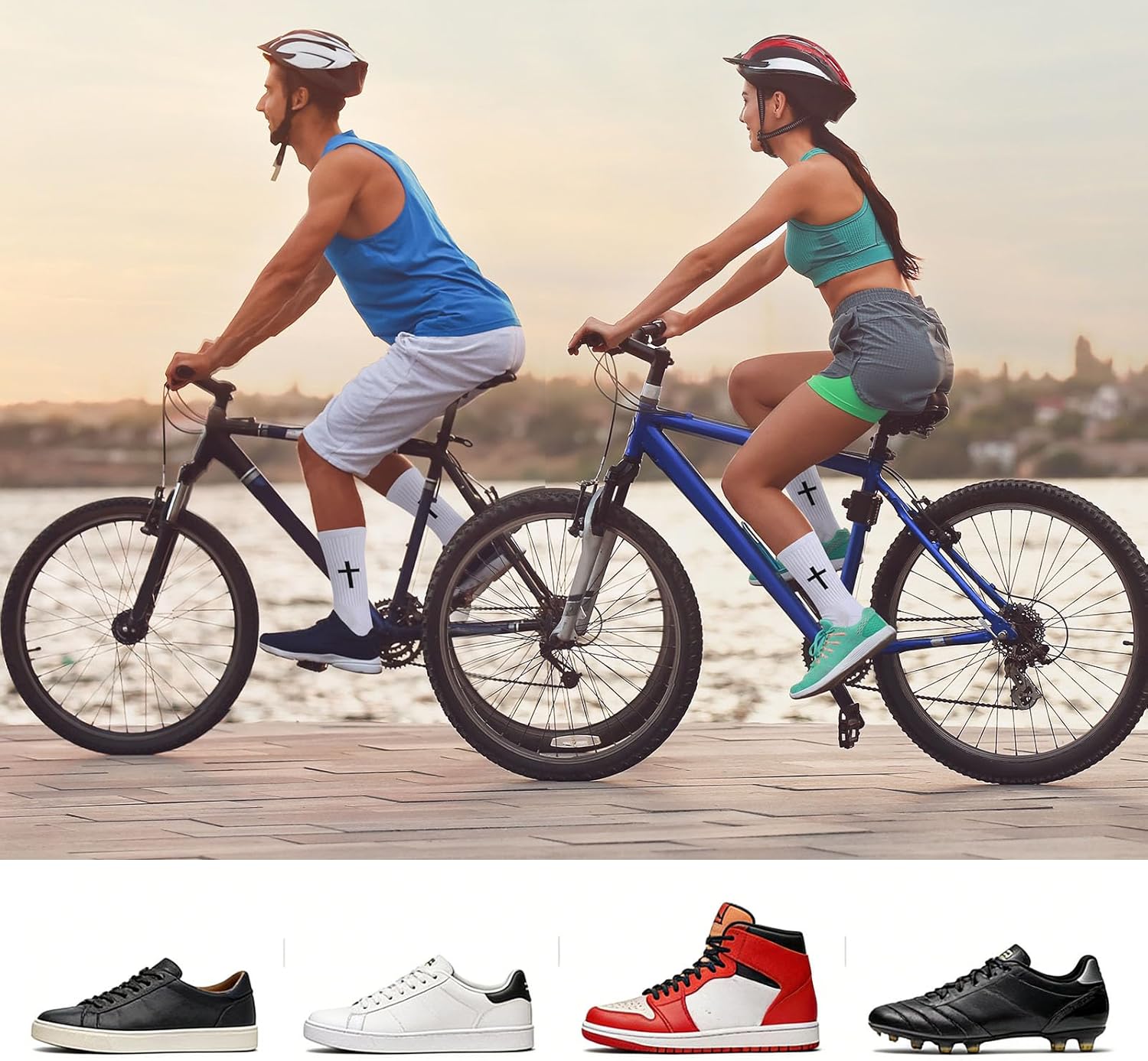 6 Pairs Cross Grip Soccer Socks - Anti Slip Cotton Jesus Socks for US 7-11 Bible Verse Athletic Casual Sock Christian Gifts for Youth, Dad, Husband Grandpa Fathers Day Easter - Image 6